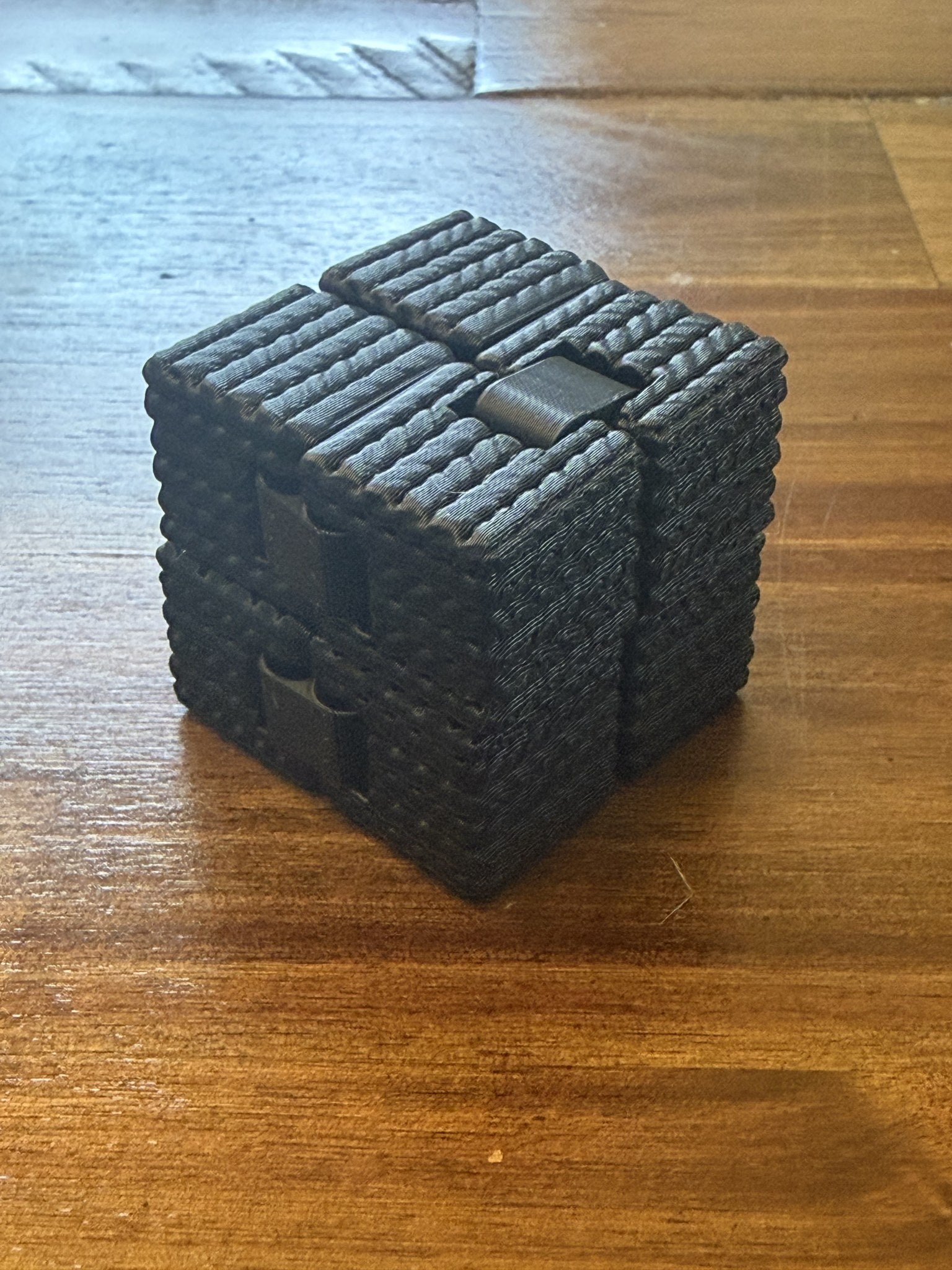 Black Infinity Cube with Knitted texture