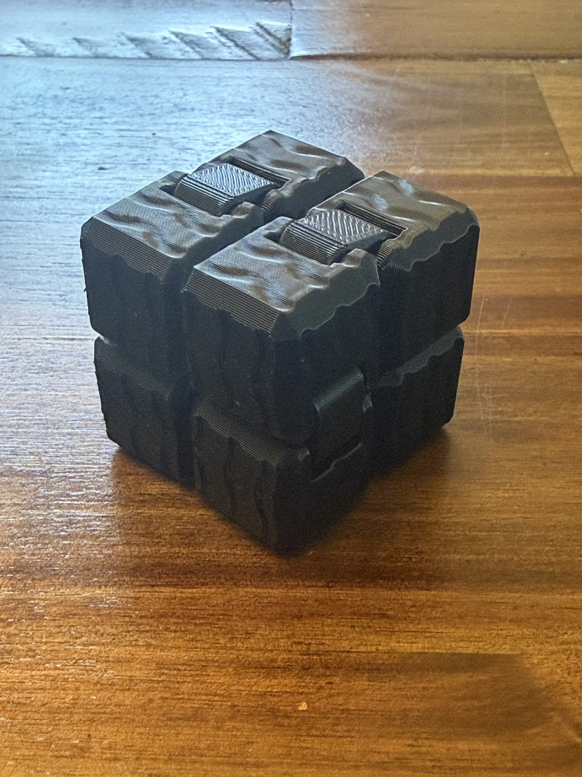 Black Infinity Cube with Wavy texture