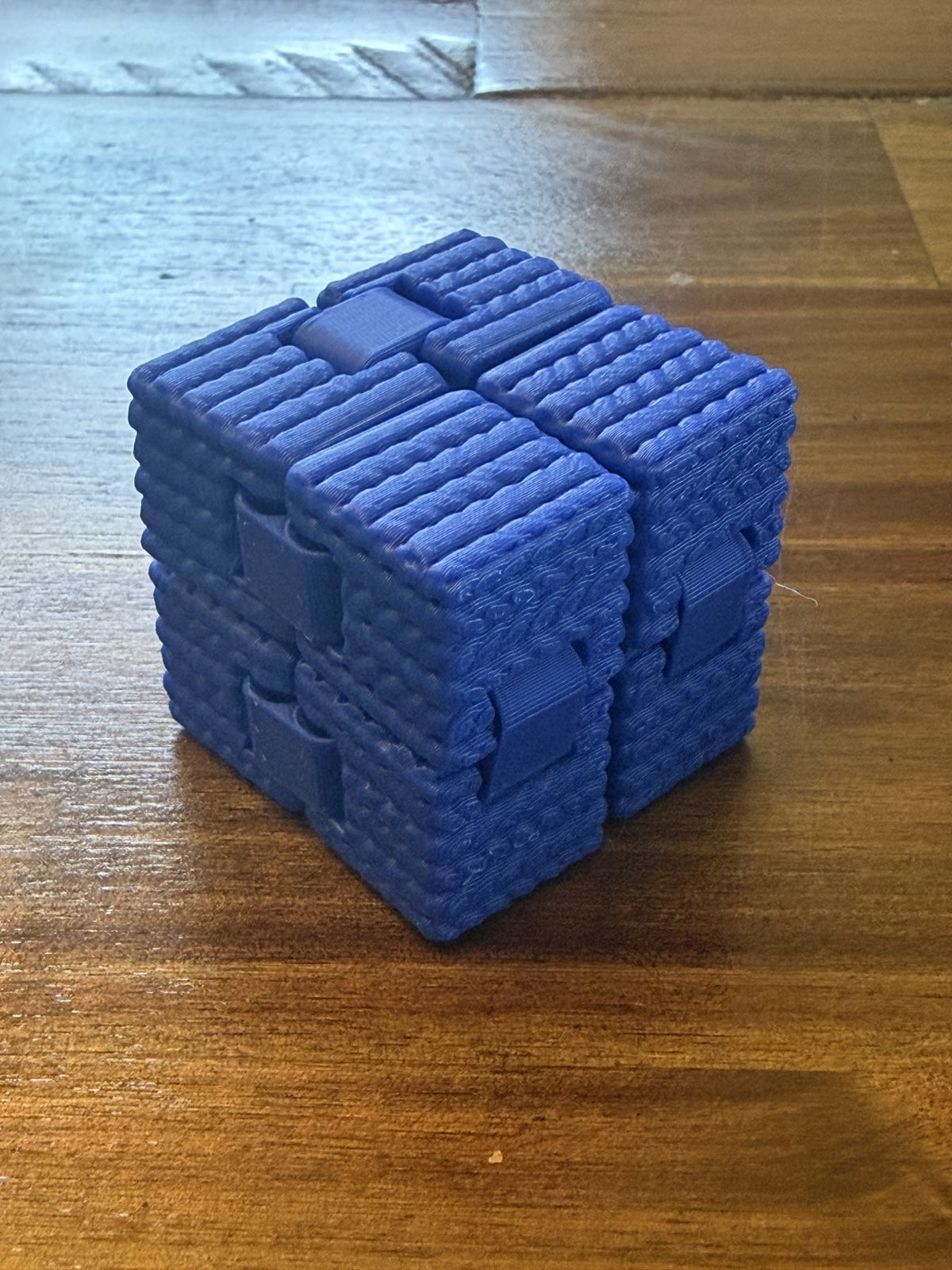 Blue Infinity Cube with Knitted texture