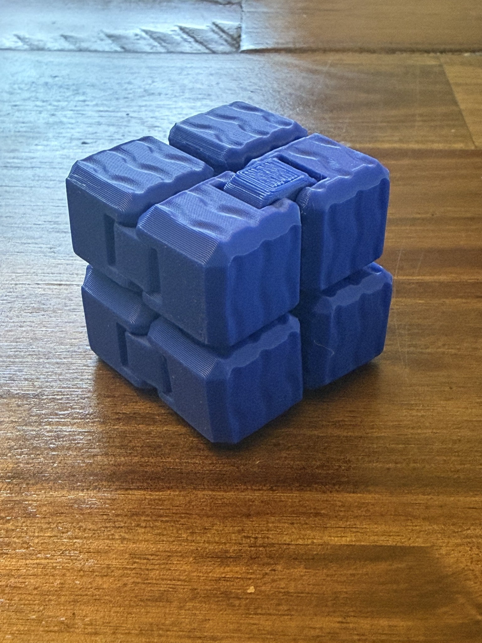 Blue Infinity Cube with Wavy texture