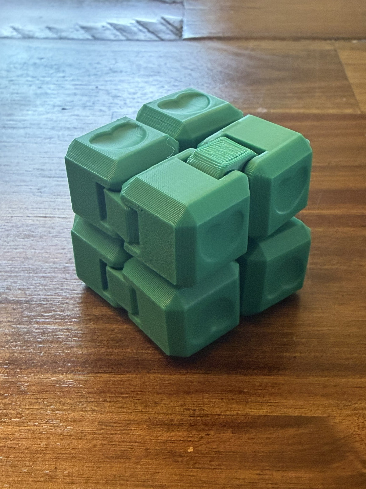 Green Infinity Cube with Heart texture