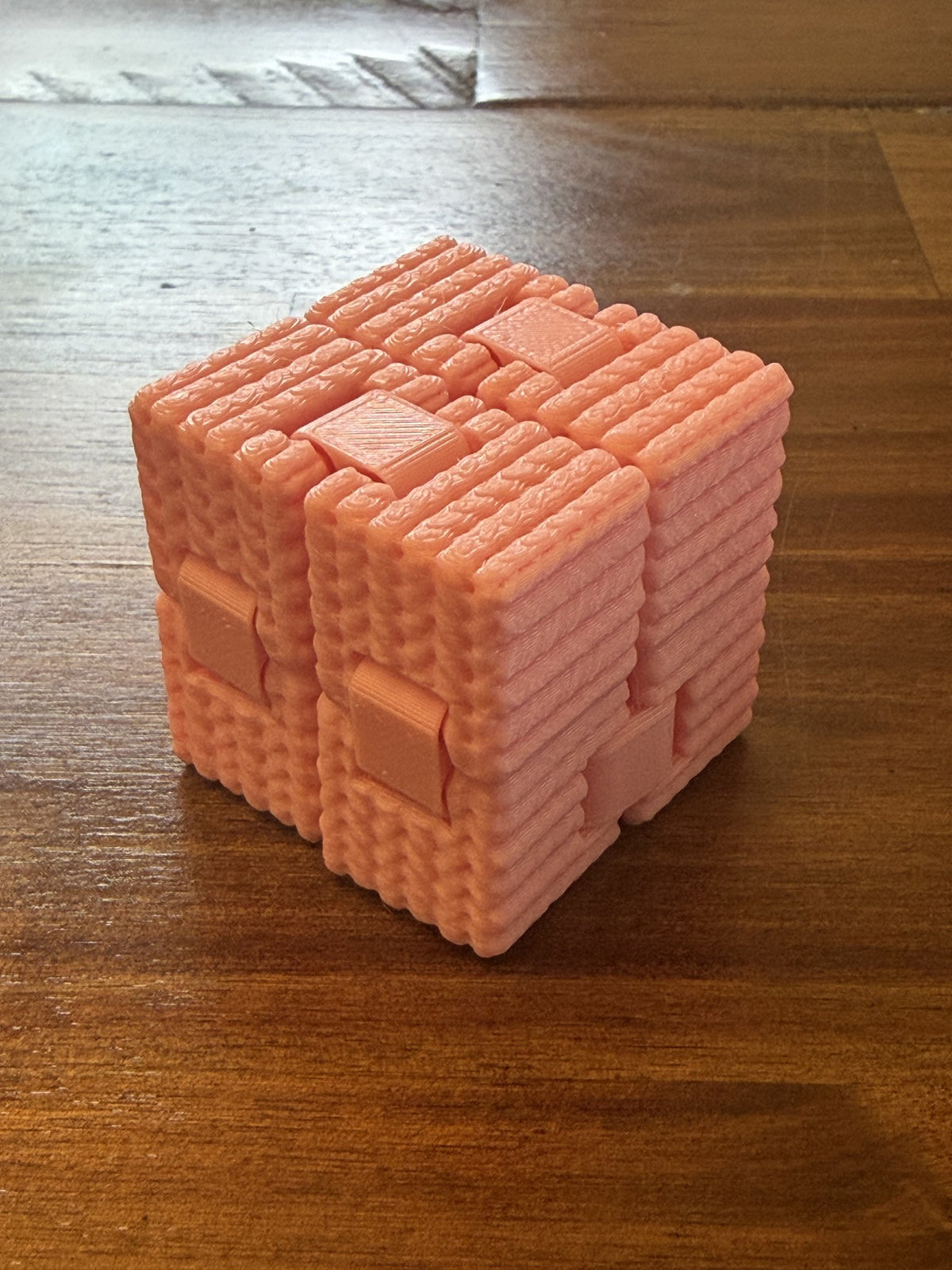 Pink Infinity Cube with Knitted texture