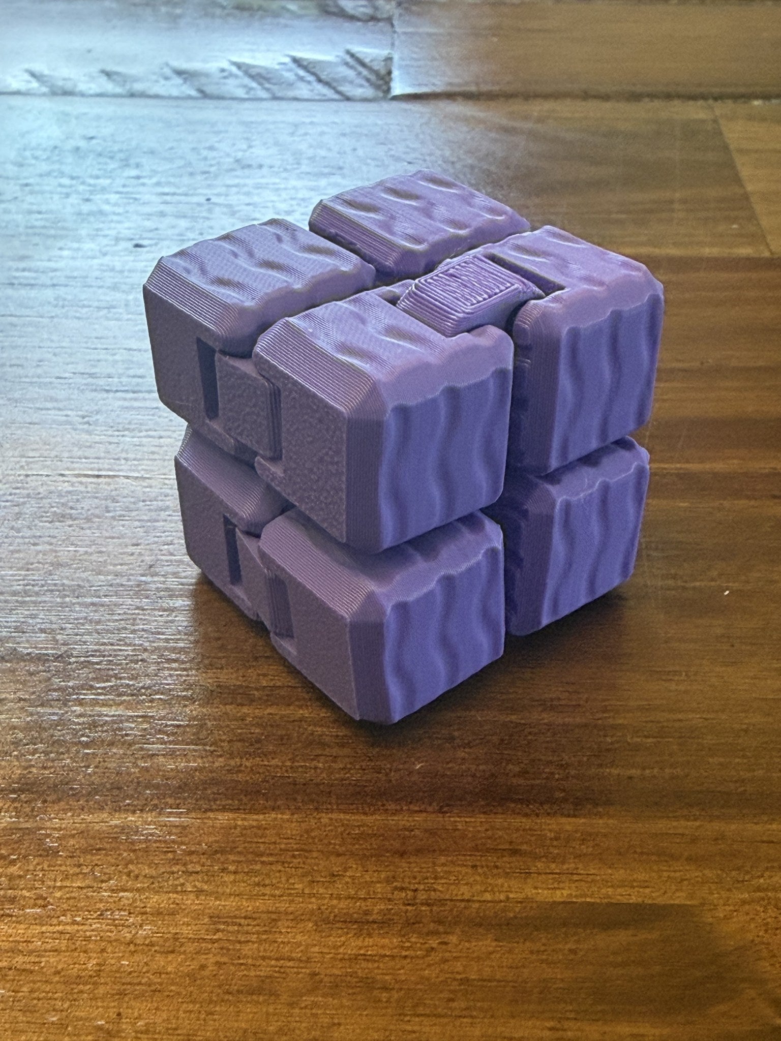 Purple Infinity Cube with Wavy texture