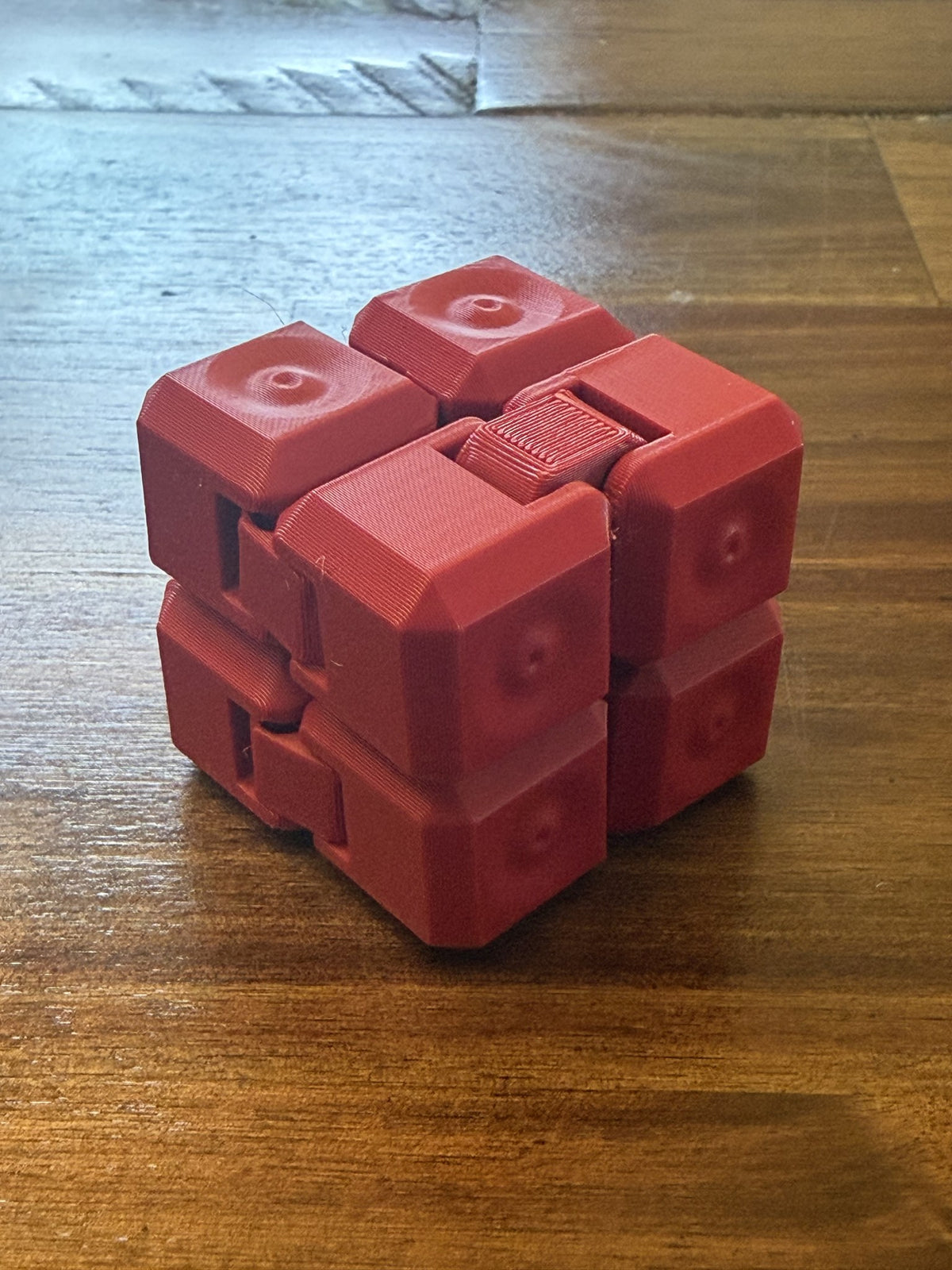 Red Infinity Cube with Ripple texture
