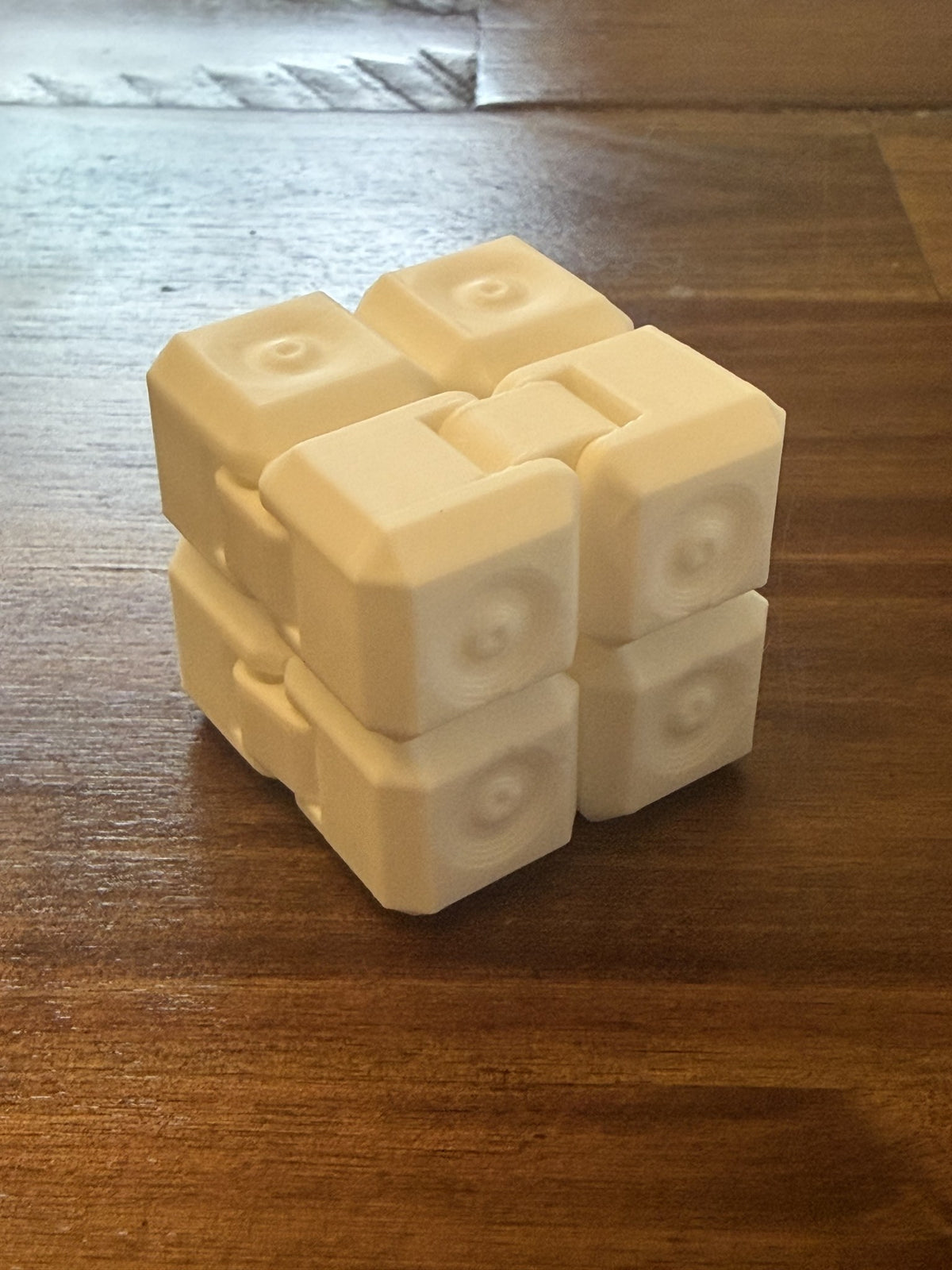 White Infinity Cube with Ripple texture