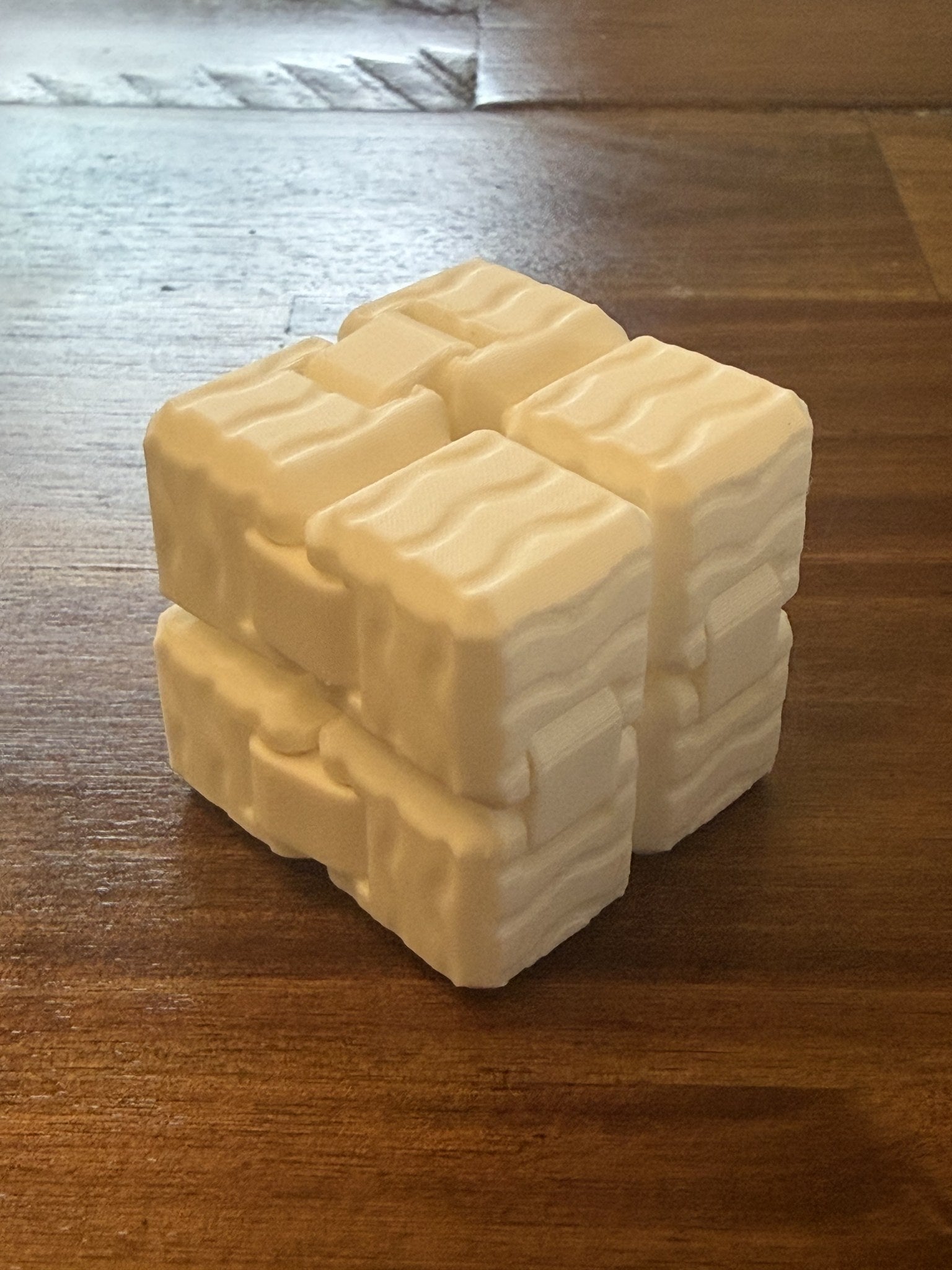 White Infinity Cube with Wavy texture